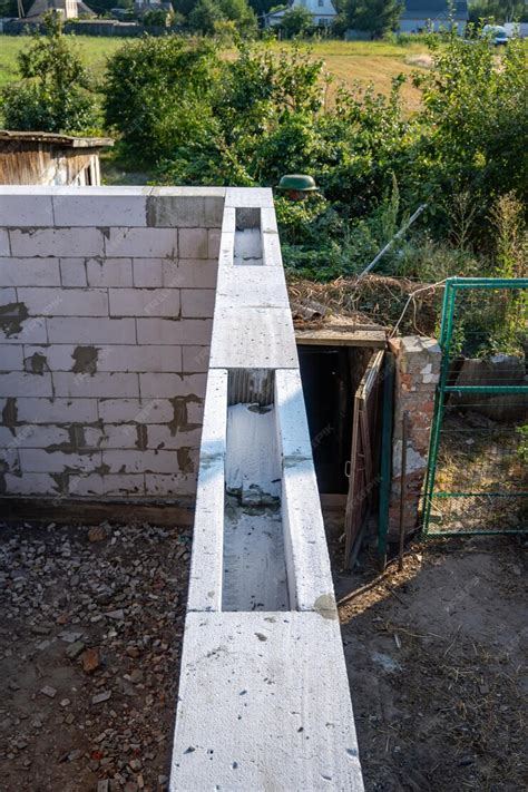 Premium Photo Wall Of Aerated Concrete Blocks Preparation For Pouring