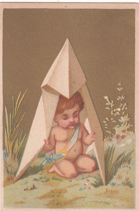 Picture Cards St Louis Mo Naked Baby Under Paper Tent Vict Card C S