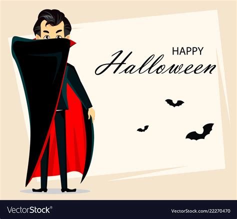 Happy halloween vampire cartoon character Vector Image