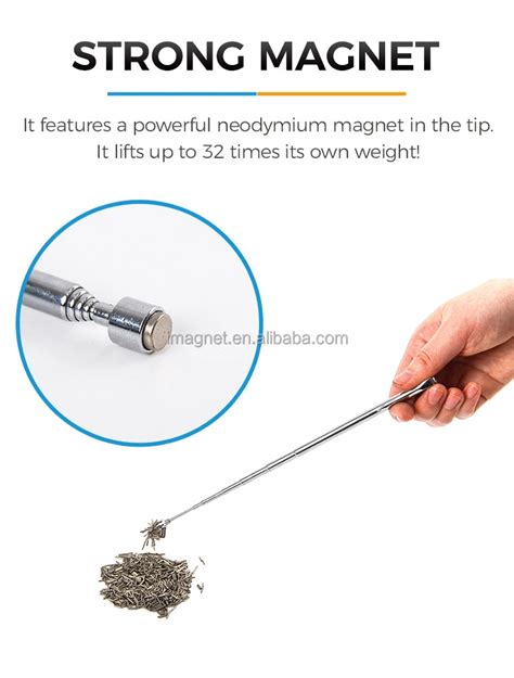 Telescopic Magnet Pen Pick Up Rod Stick Extending Magnetic Pointer