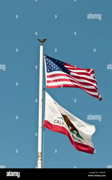 California Flags Of California And Usa Stock Photo Alamy