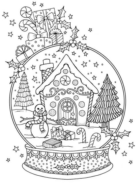 Christmas Snow Globe Coloring Page