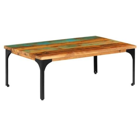 Table basse PWSHYMI Bois de récupération solide Vintage Laqué