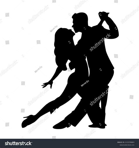 Silhouette Dancing Couple Man Woman Dancing Stock Vector Royalty Free