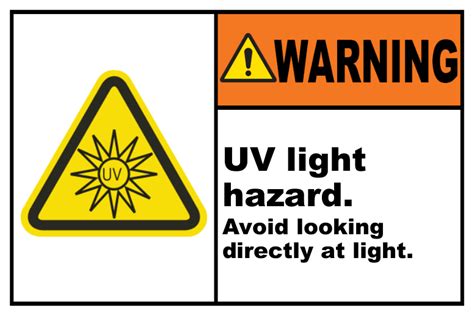 Uv Light Hazard Avoid Looking Safety Label