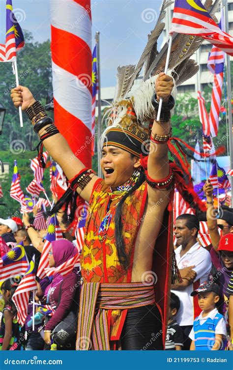 Multi Ethnic Malaysia With The National Flags Editorial Stock Photo