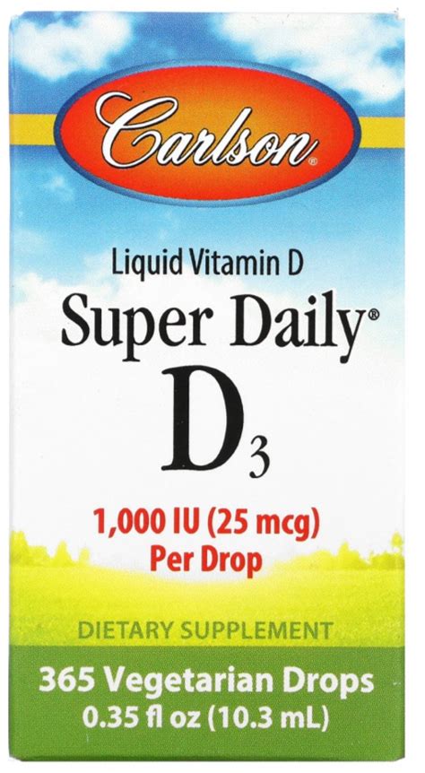 Витамины Carlson Labs Super Daily D3, 1000 МЕ, 10,3 мл | отзывы