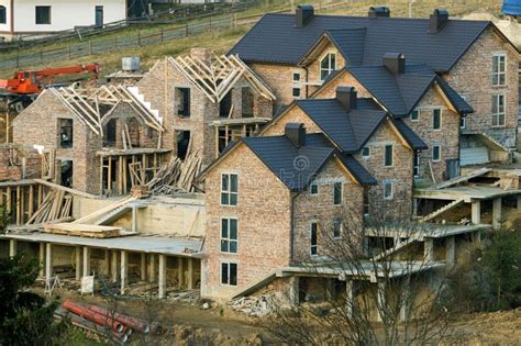 New Big Brick Spacious Unfinished House Mansion Condominium With Brown