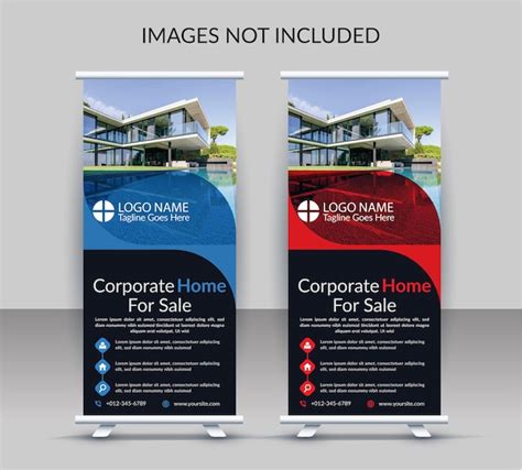 Premium Vector Creative Real Estate Agency Roll Up Banner Design