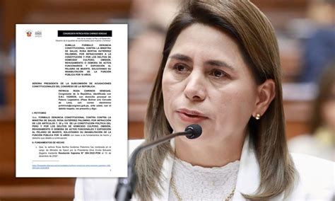 Rosa Gutiérrez Presentan Denuncia Constitucional Contra Exministra De Salud Atv