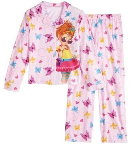 Fancy Nancy Pajamas Girls Size 6 New Glitter Buttons Shirt Pants