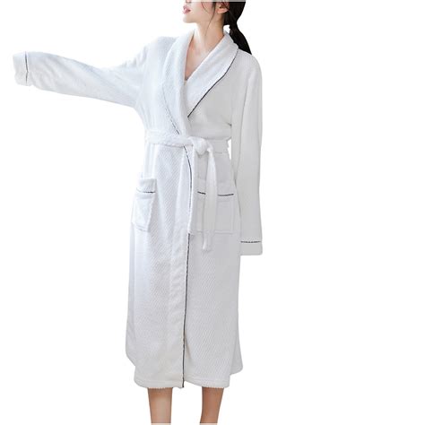 Hvyesh Fuzzy Robes For Women Plush Long Fluffy Bathrobe Comfy Kimono Robes Winter Spa Bathrobe