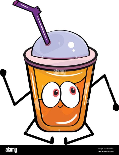 Isolated Cute Happy Soda Cartoon Character Vector Stock Vector Image