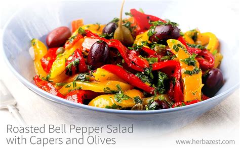 Roasted Bell Pepper Salad With Capers And Olives HerbaZest