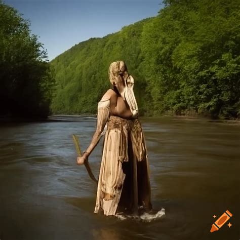 Depiction Of Clovis People On The Juniata River On Craiyon