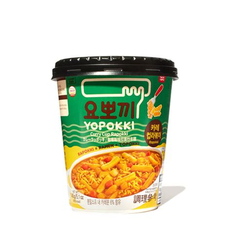 Yopokki Instant Rabokki Ramen And Tteokbokki Rice Cake Cup Curry