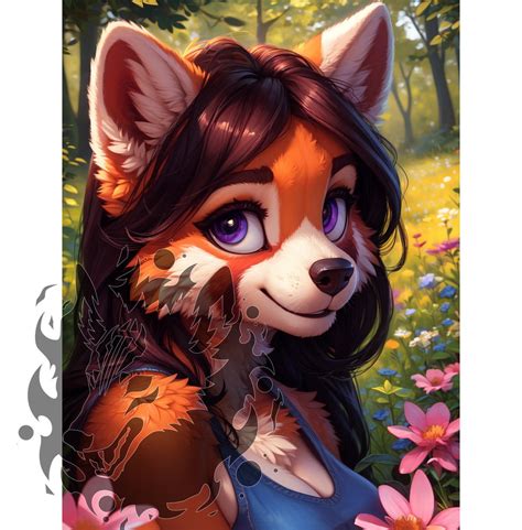 Anthro Red Panda Image Digital Download Hd Image Original Concept Art For Story Idea Cute Furry