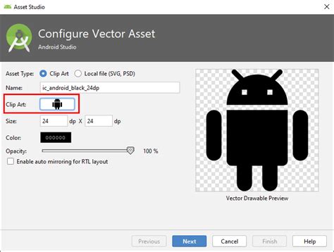 Adding Vector Assets In Android Studio