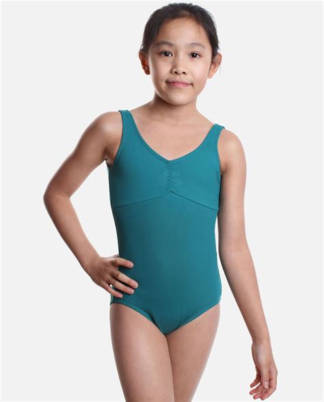 Girls Empire Waist Tank Leotard Green Sl116 So Danca Uk And Ireland