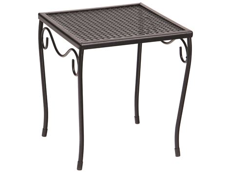 Woodard Wrought Iron Mesh Square Small Outdoor Patio End Table Wr190212