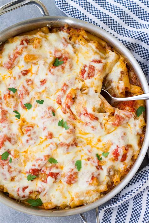 One Pot Baked Ziti Easy Baked Ziti Recipe