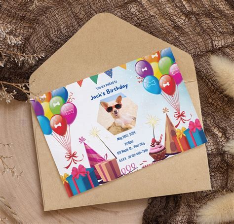 Editable Dog Birthday Invitation, Dog Birthday Invitation, Dog Party Invitation, Dog Birthday ...