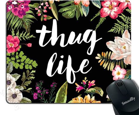 Amazon Smooffly Gaming Mouse Pad Custom Thug Life Flowers Non