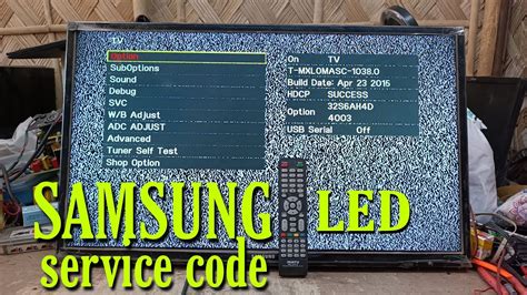 Samsung Led Tv Service Mode Code Youtube