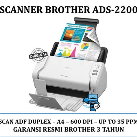 Jual SCANNER BROTHER ADS 2200 35 PPM ADF DUPLEX ORIGINAL RESMI MURAH