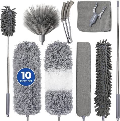 10 PCS 16 100 Inch Telescopic Feather Duster Set For Cleaning Lights