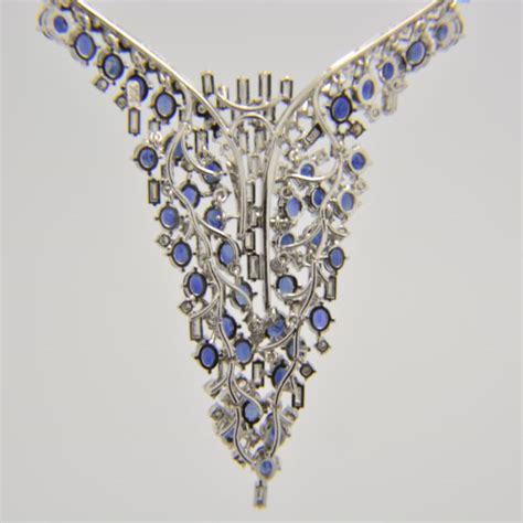 Sapphire Diamond Collar Necklace Jethro Marles