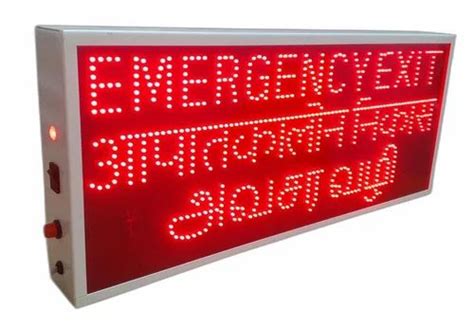 Metal Rectangular Emergency Exit Light Signage For Industrial Board