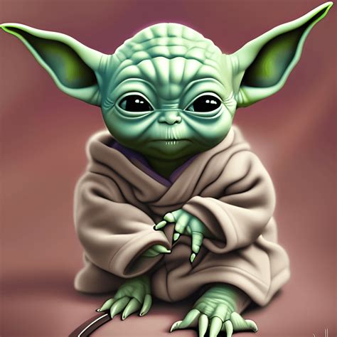 Pintura Digital De Baby Yoda Creative Fabrica