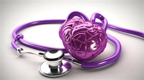 Premium Photo | A purple heart and a stethoscope are lying next to a ...