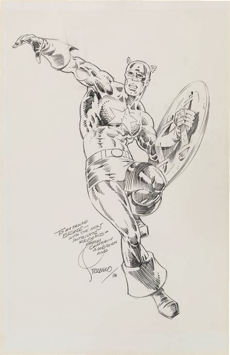 Jim Steranko Captain America Sketch Original Art 1984 Star