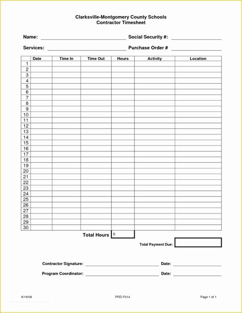 Time Card Spreadsheet Template Free Of 40 Free Timesheet Time Card Templates Template Lab