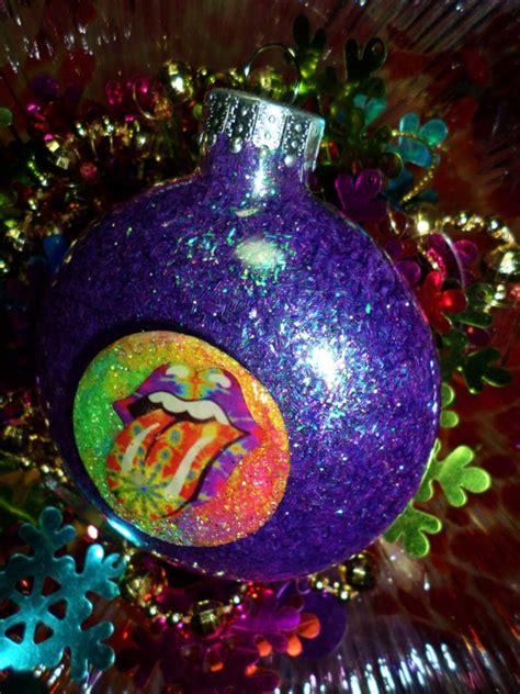 Rolling Stones Glass Glitter Resin Christmas By Retrolandvintage