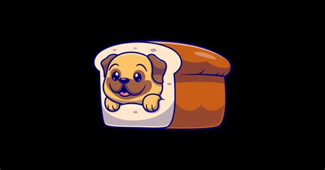 Cute Bulldog Bread Cartoon Cute Bulldog Bread Cartoon Sticker