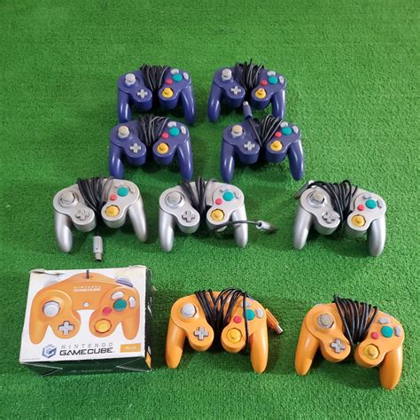 【やや傷や汚れあり】gamecube ゲームキューブ コントローラー 9個 コントローラ オレンジ シルバー バイオレット まとめ売り Gc