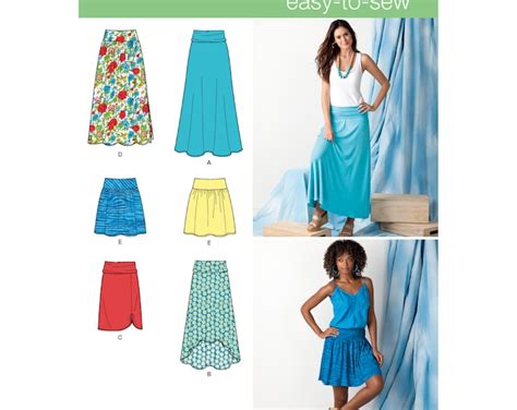 Simplicity 1616 Misses Knit And Woven Skirts With Length Variations Sewing Pattern Size 8 10 12