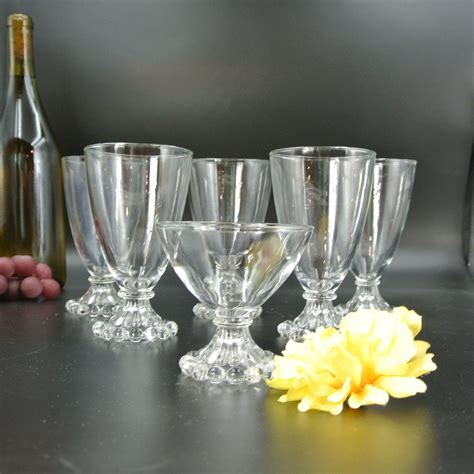 Vintage Anchor Hocking Boopie Water Goblets In The Candlewick Style Drinking Glasses Tumblers