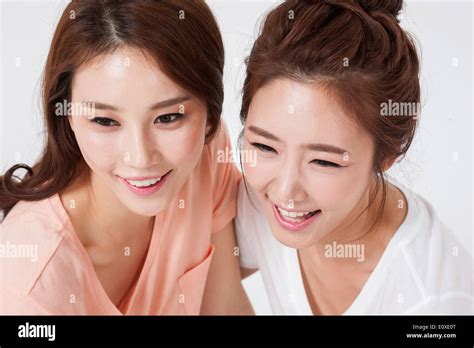 Two Women Posing Stock Photo Alamy