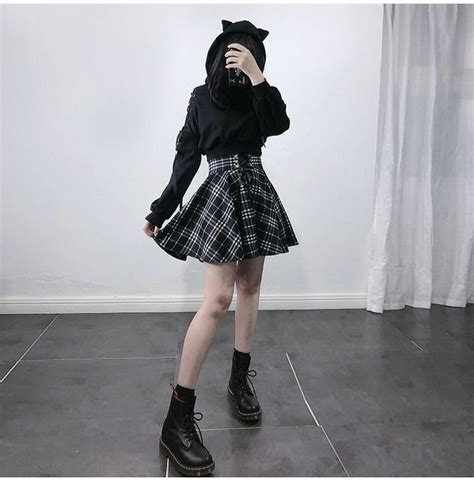 Womens High Waisted Lace Up Suede Plaid Skirts In 2021 Plaid Skirts