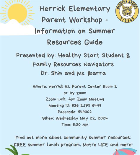 Parent Workshops Parent Center Herrick Avenue Elementary