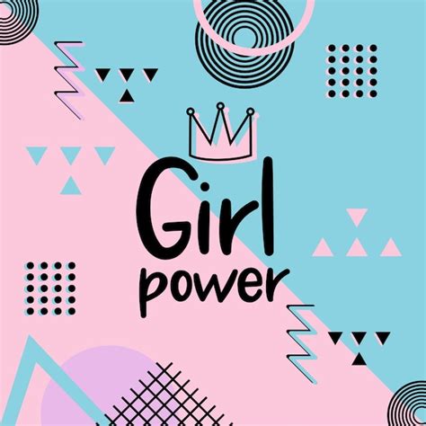 Premium Vector Girl Power Cute Hand Drawn Lettering On Pink Background