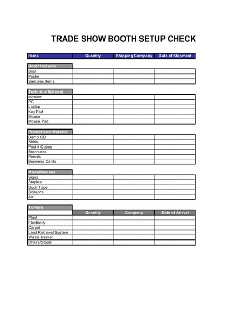 The Trade Show Booth Setup Check Sheet