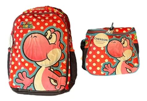 Kit Mochila Y Lonchera Escolar Yoshi Mario Bros Chenson Meses Sin