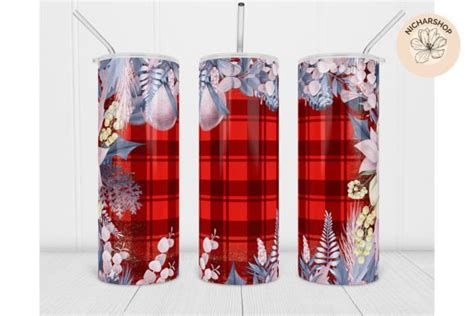 Oz Christmas Tumbler Poinsettia Wrap Graphic By Nicharshop