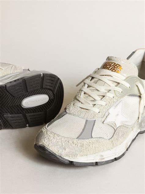 Womens Dad Star In White Mesh And Suede Golden Goose