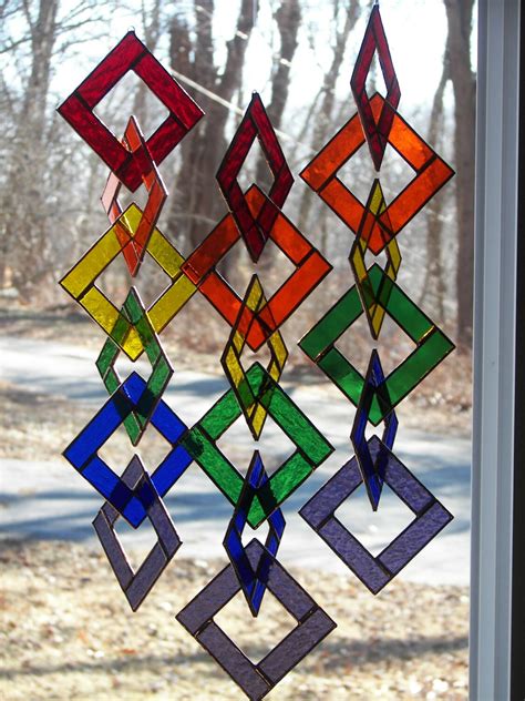 Stained Glass Rainbow Chain Rainbow Suncatcher Rainbow Sun